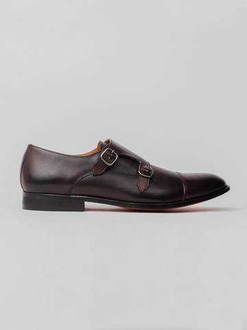 Aristocrat Double Monks - Dark Brown shoes