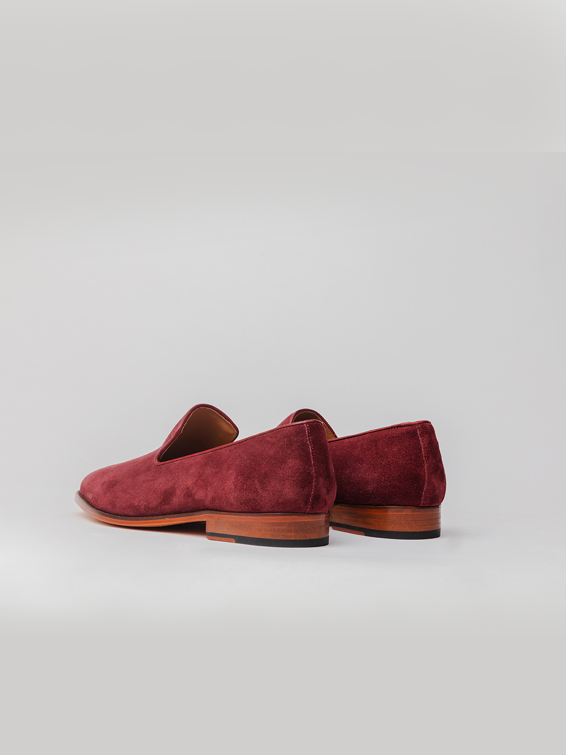 red suede loafers