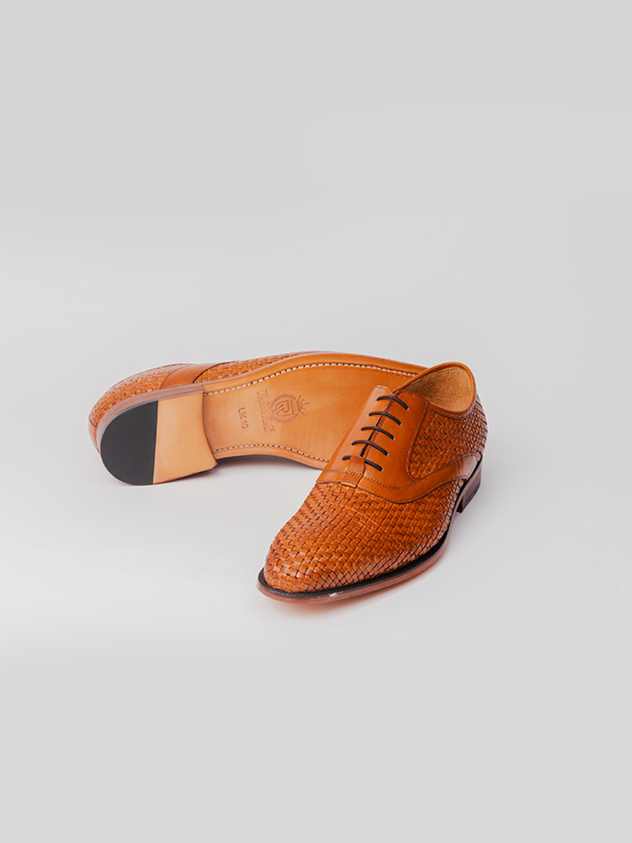 Bennett-Woven- Oxford - Tan -shoes-Rawls