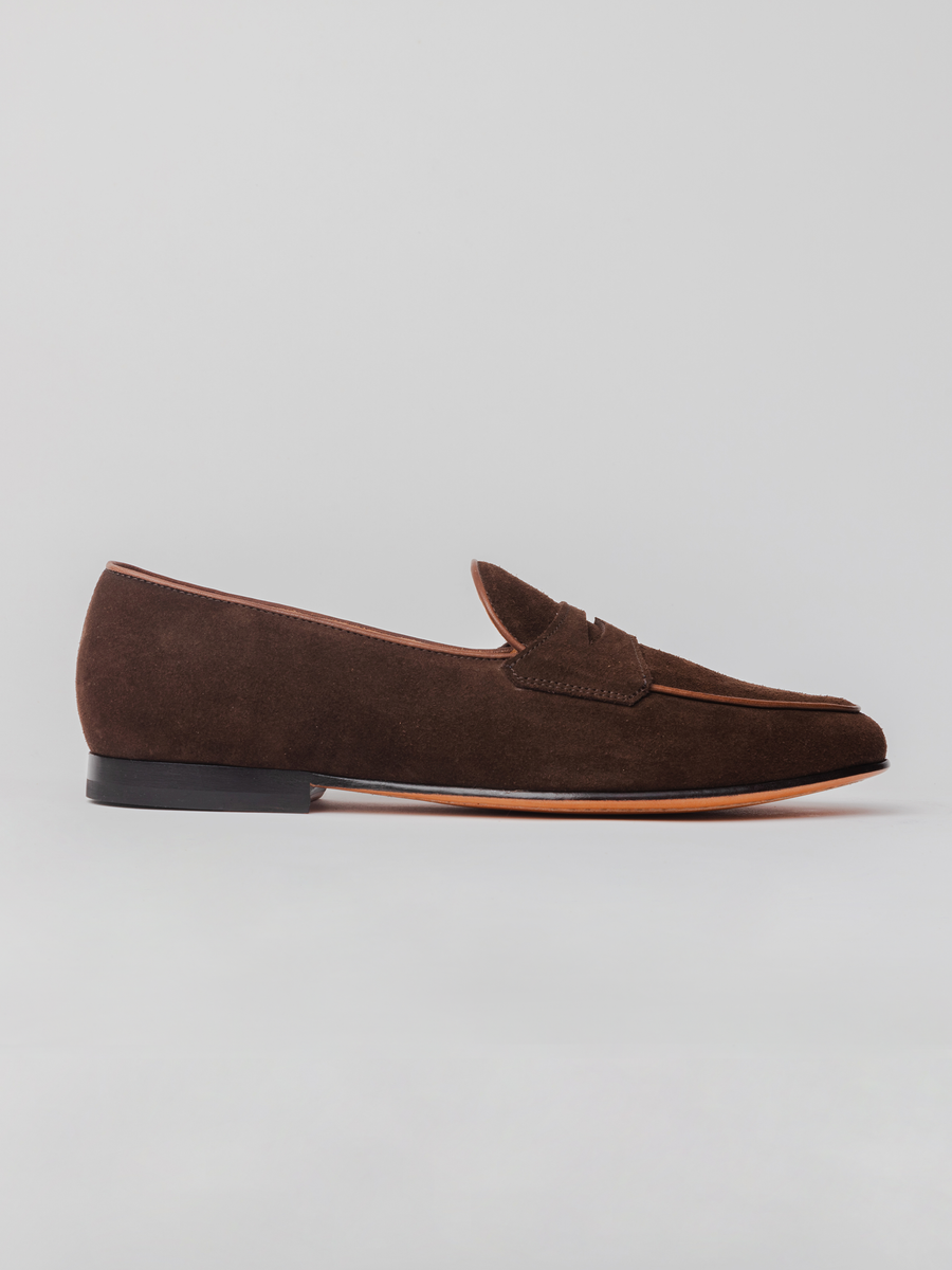 Lange Loafer - Dark Brown Suede loafer shoes