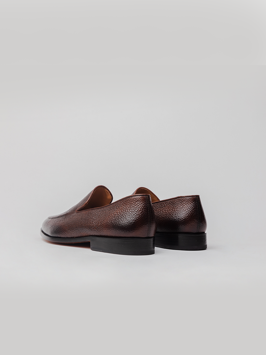 Carter Tassel-less- Loafer - Dark- Brown -Grain -loafer -shoes