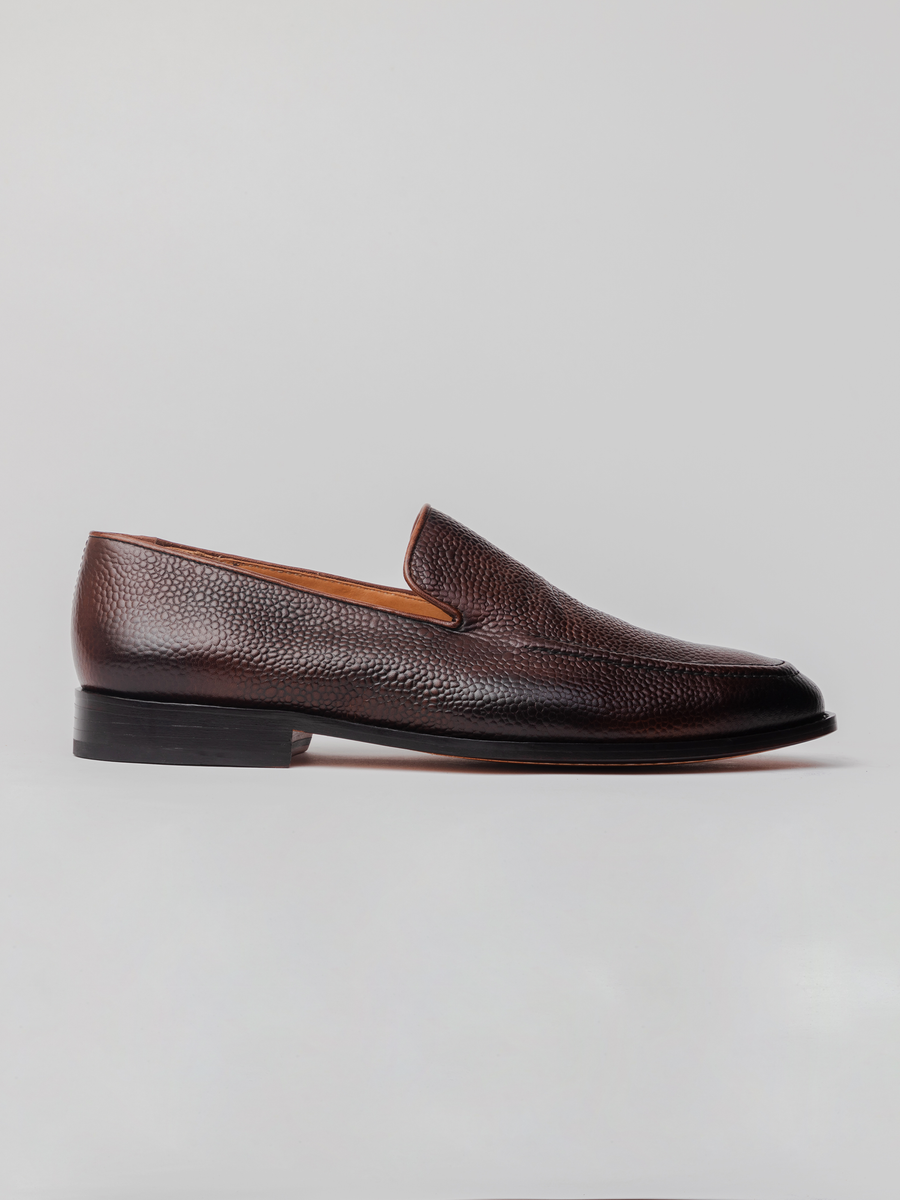 Carter Tassel-less- Loafer - Dark- Brown -Grain- loafer- shoes
