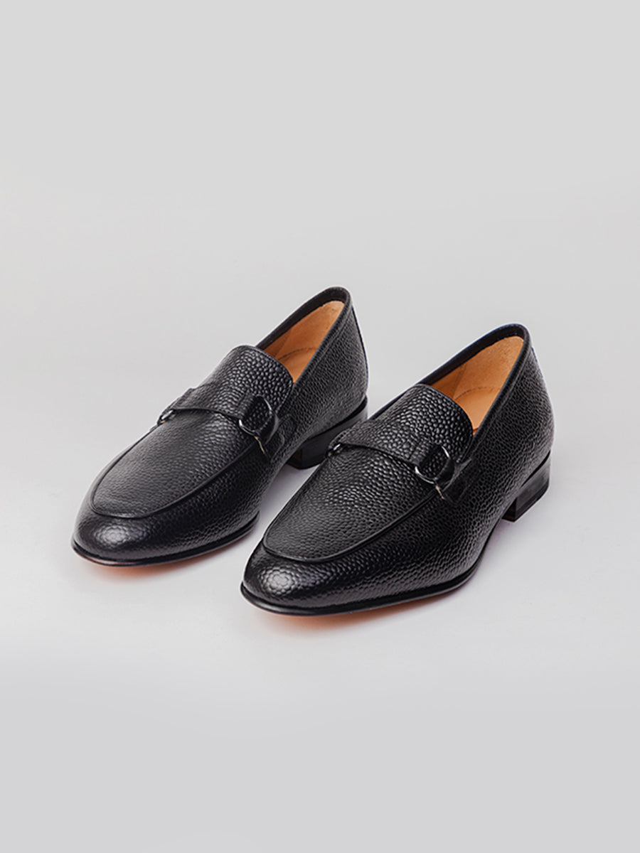 Rhodes Loafer - Pebble Grain Black loafer shoes