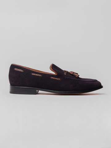 Geoffrey Tassel Loafer - Navy Suede loafer shoes