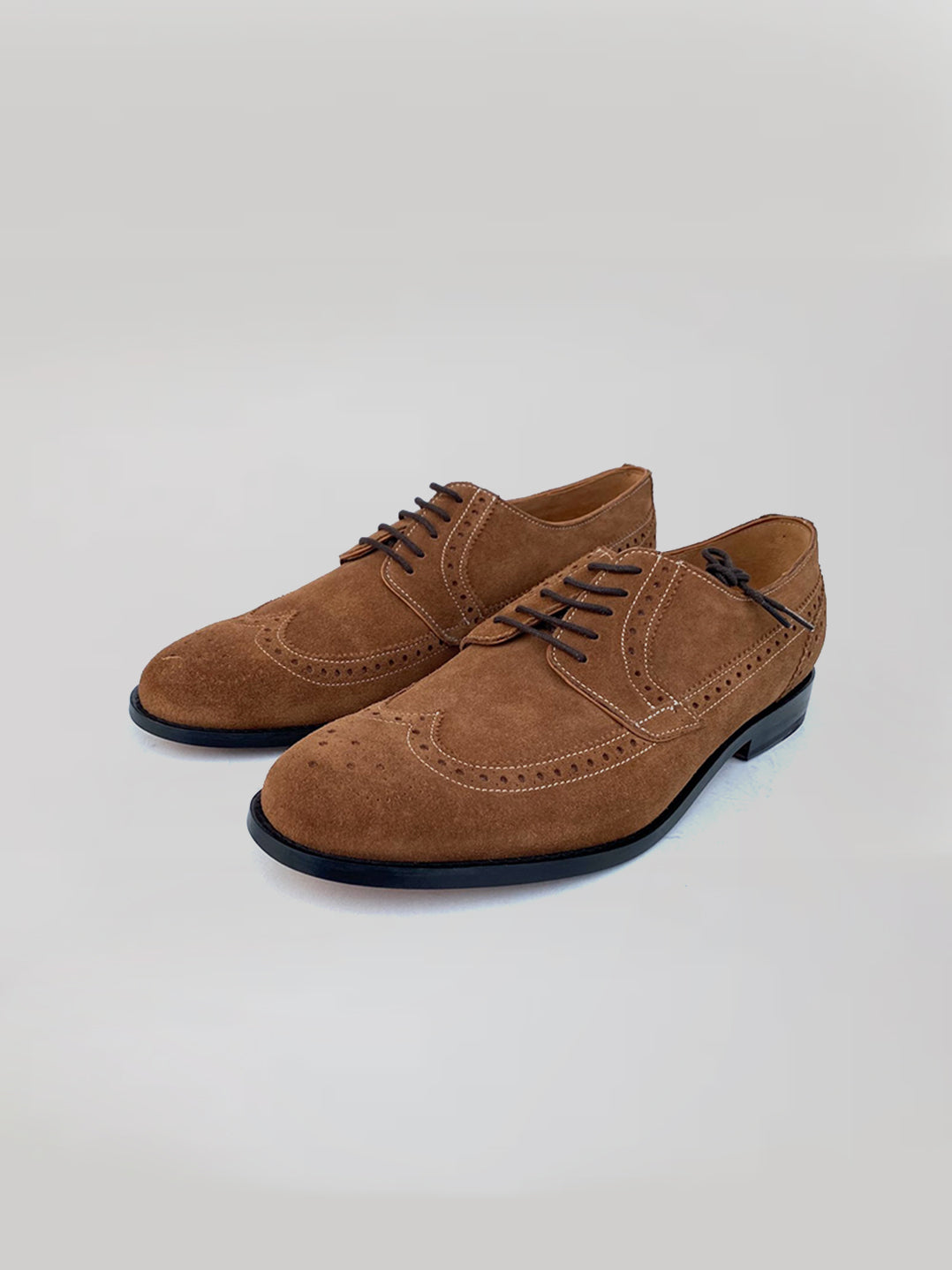 Buy Helio Wingtip Oxford - Brown Suede Shoes for Men Online  display picture 1