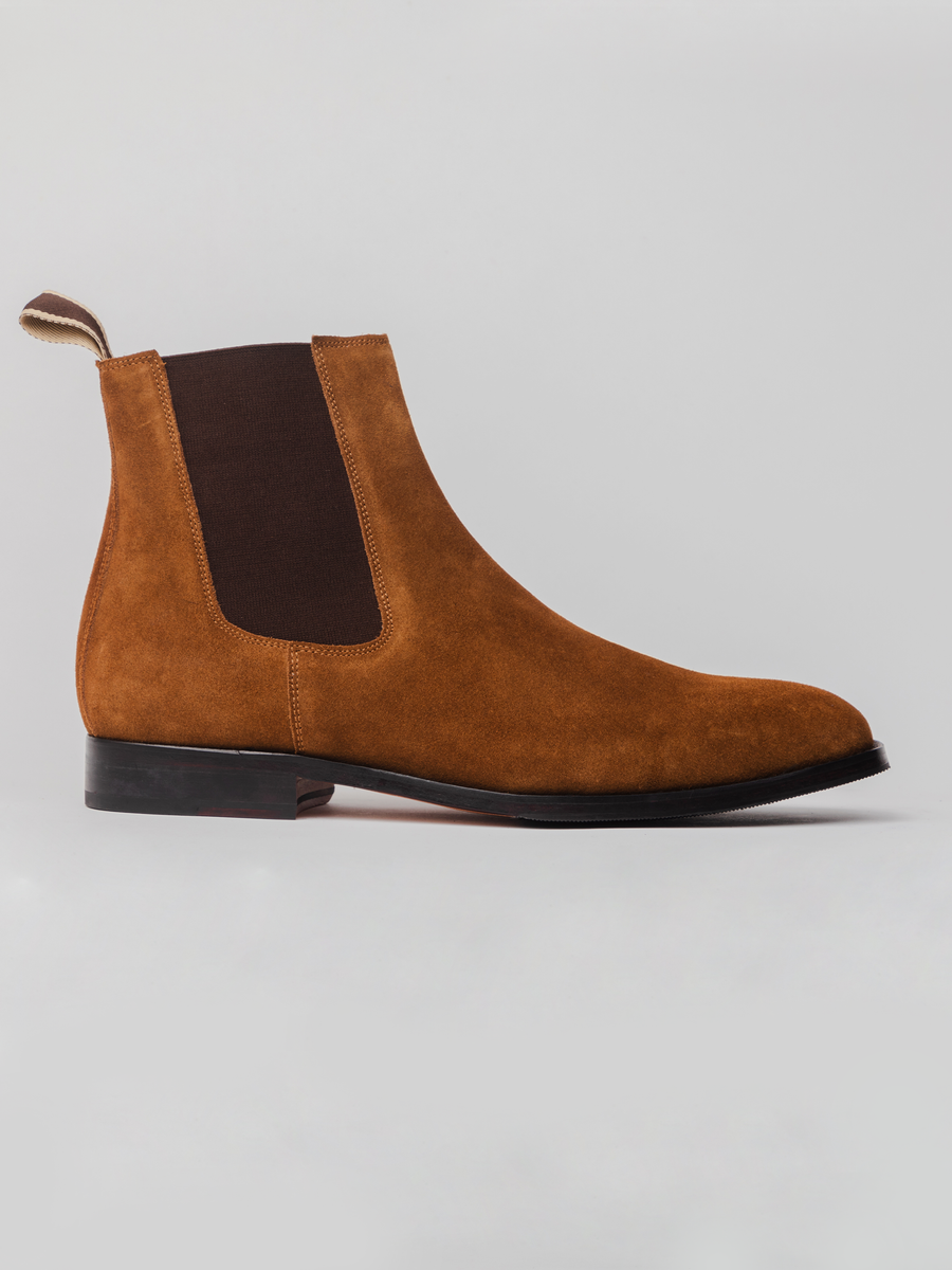 Chelsea Boot - Cognac Suede luxury shoes
