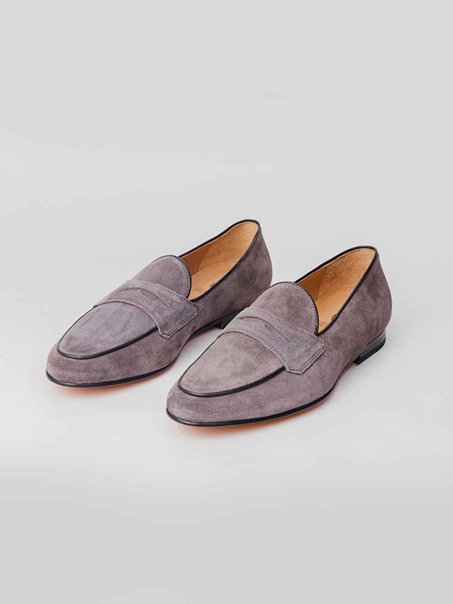 Lange Loafer - Charcoal Grey Suede loafer shoes