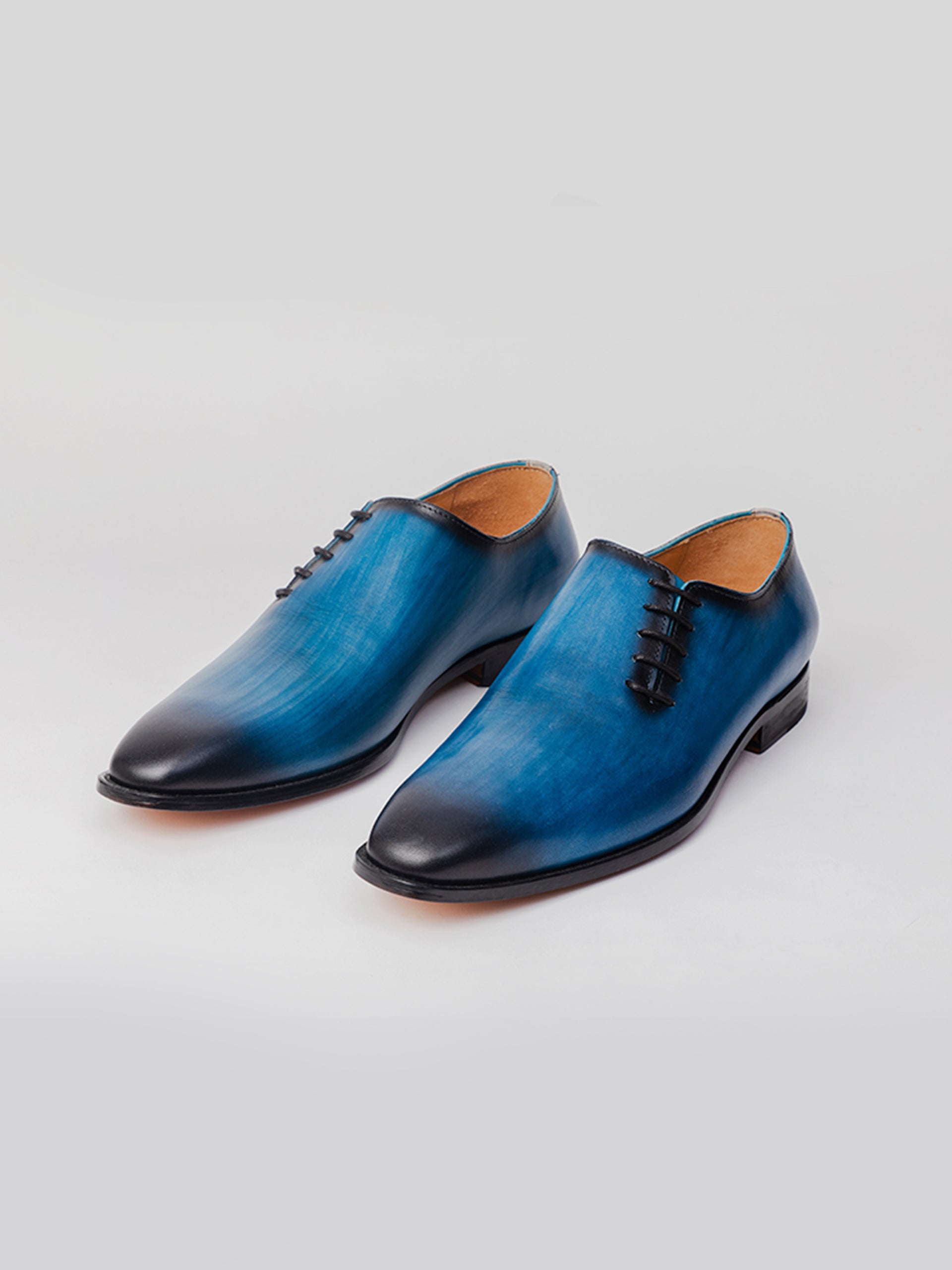 Lamine Blue Oxford shoes for Men Formal Navy Blue Leather Oxford Shoes for Men – HolloMen main image 4