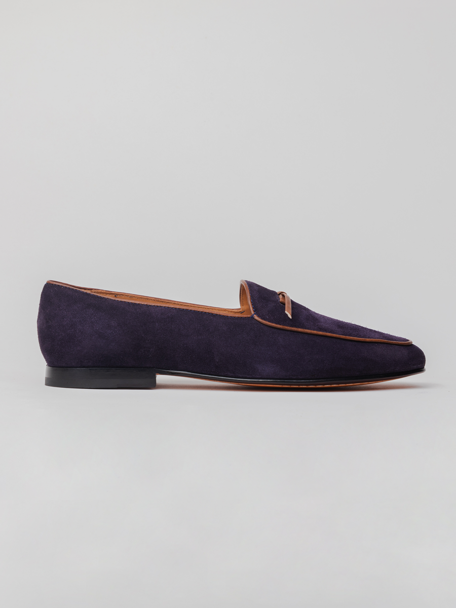Haute Loafer - Navy Suede loafer shoes