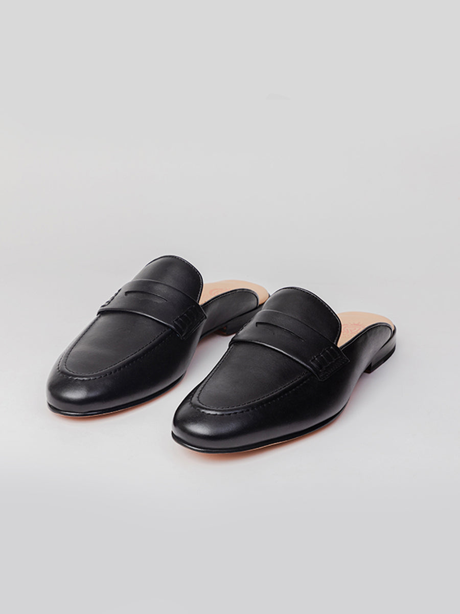 Loafers Black Mule Slides Robert Mules Black - Main Image
