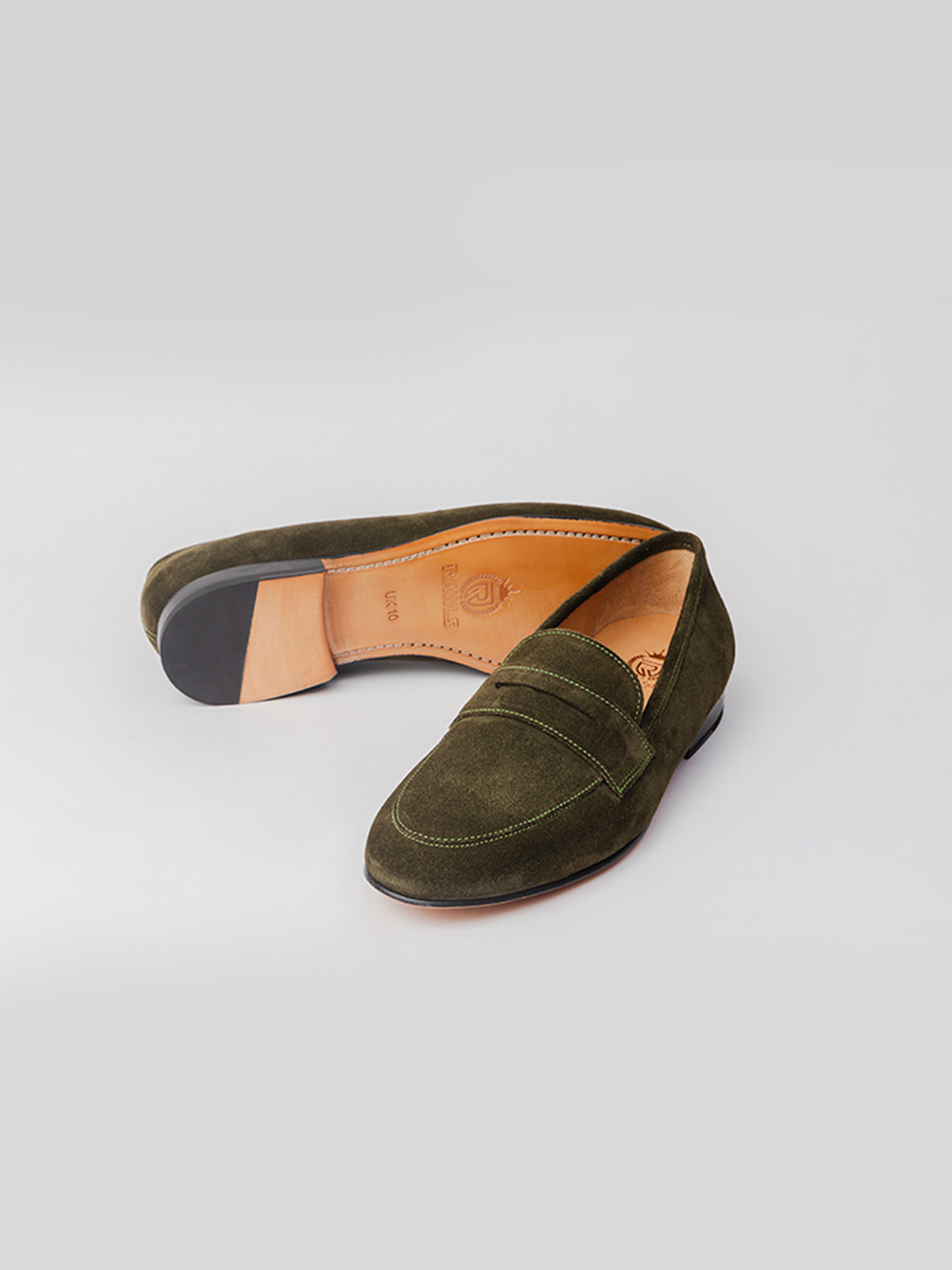 BEXLEY.com Men\'s Olive Suede Loafers Suede Loafer Olive Green with Buckle – Khalil Ahmed main image 2