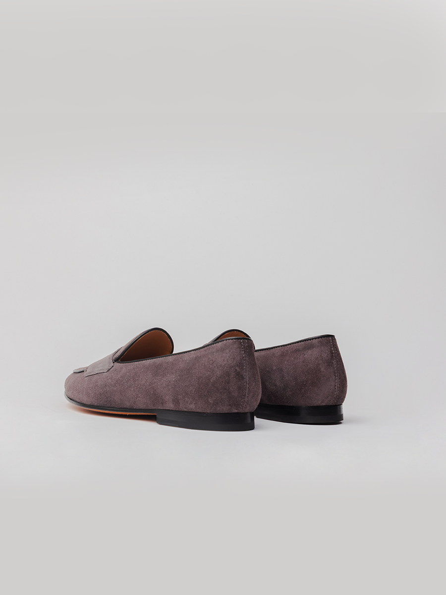 Lange Loafer - Charcoal Grey Suede loafer shoes