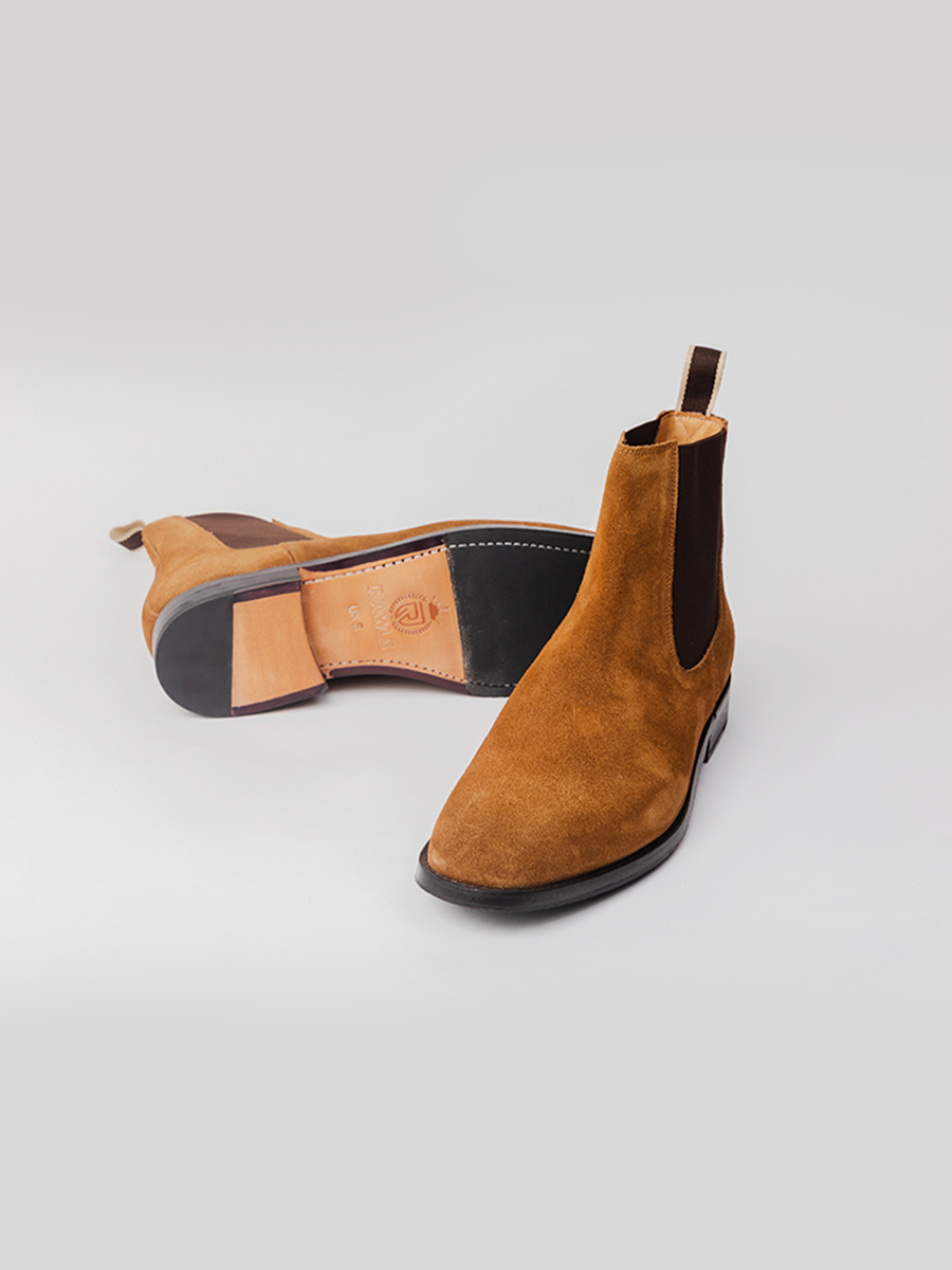 Chelsea Boot - Cognac Suede luxury shoes