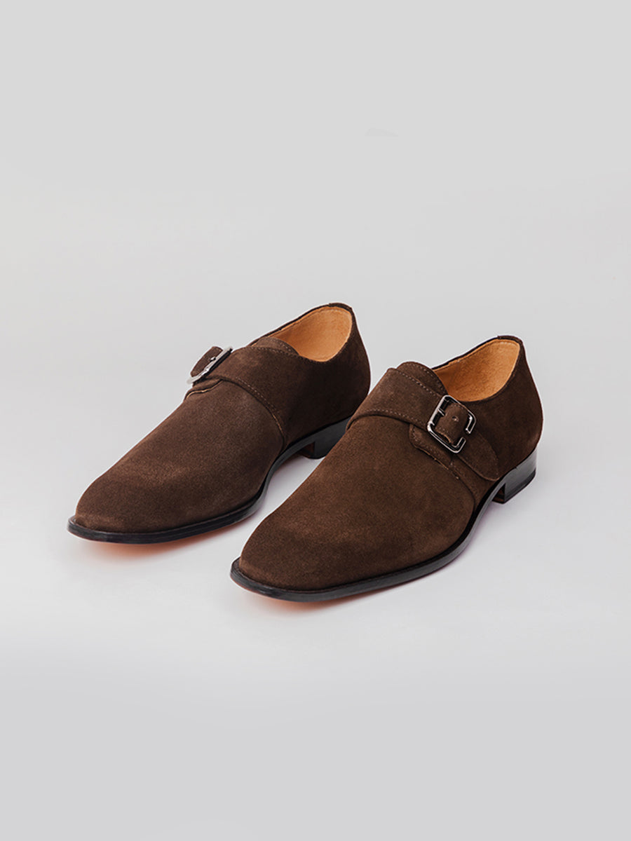 Vagabond Monkstrap - Dark Brown Suede Monk strap shoes