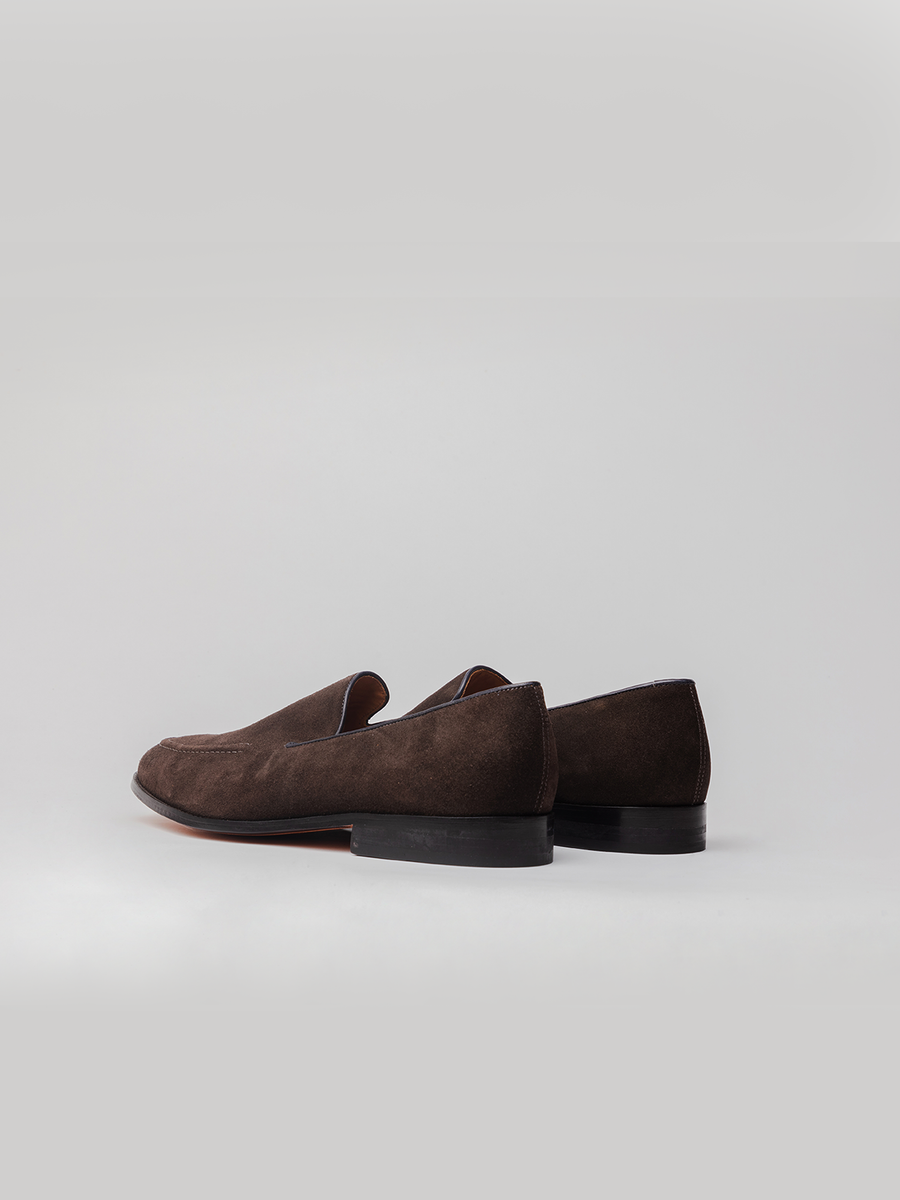 Carter Tassel-less Loafer - Dark Brown Suede loafer shoes