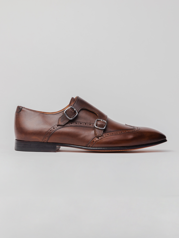 Connor Wingtip Monk straps - Dark Brownloafer shoes
