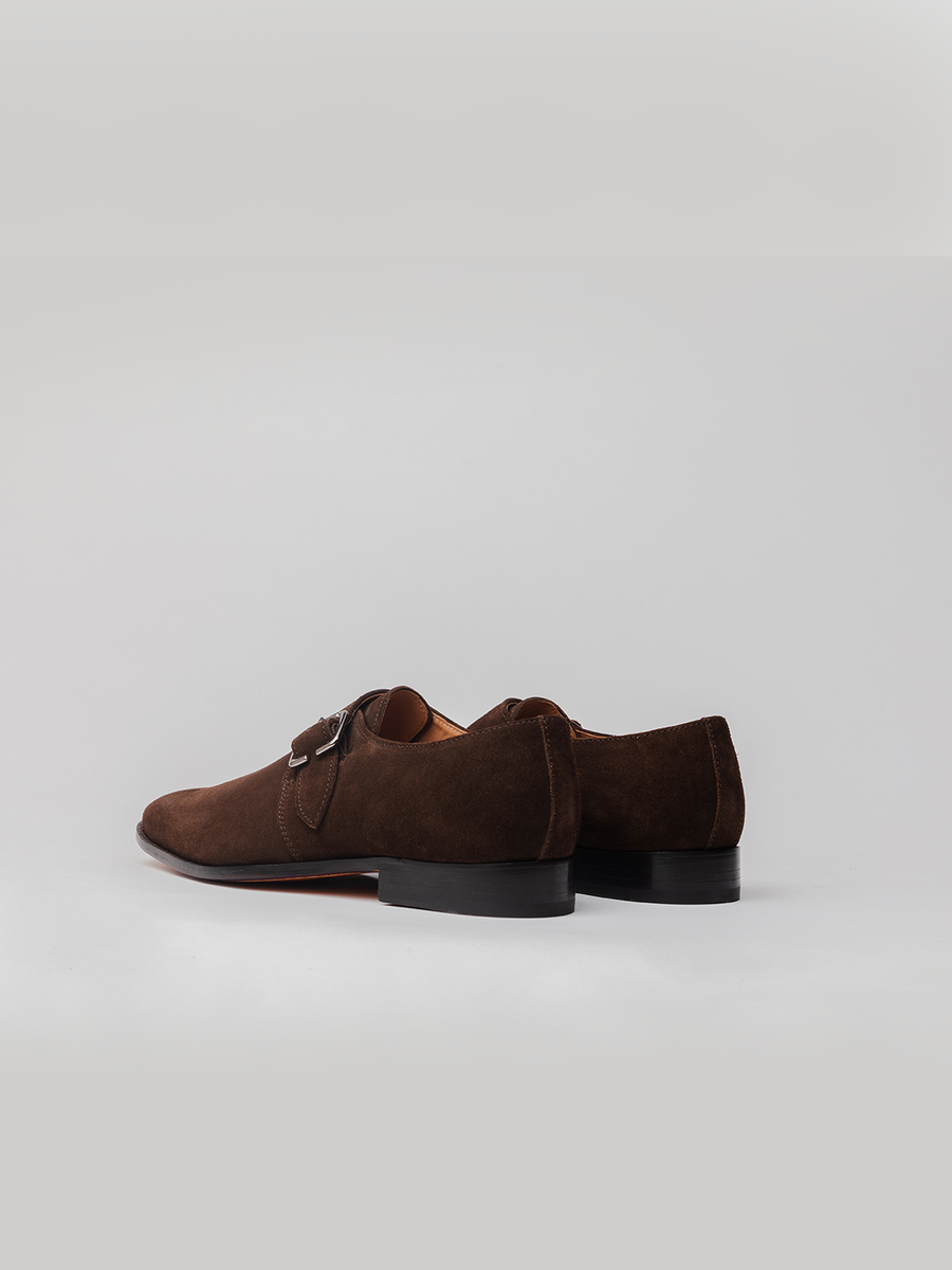Vagabond Monkstrap - Dark Brown Suede Monk strap shoes