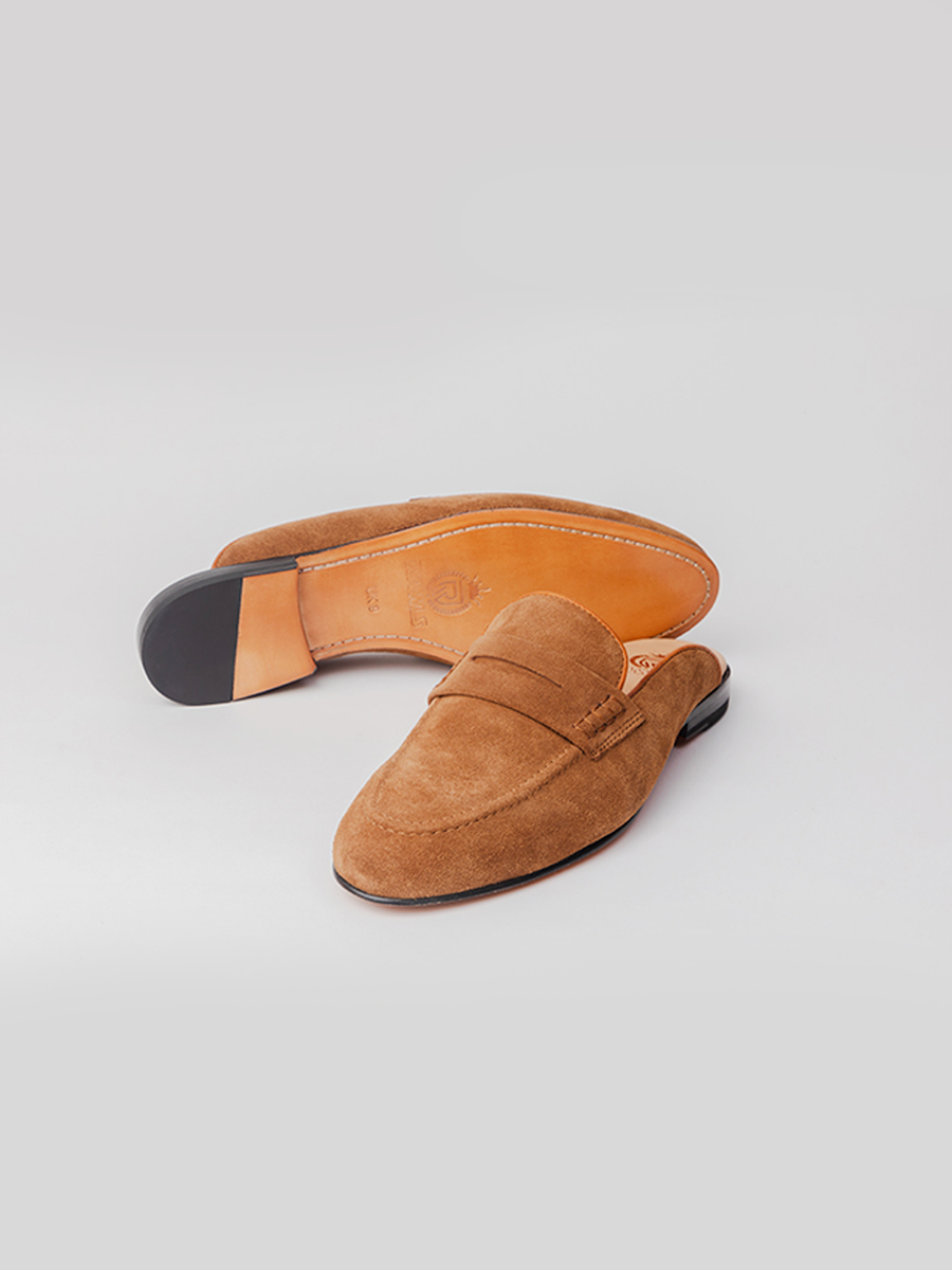 Robert Mules - Camel Suede loafer shoes