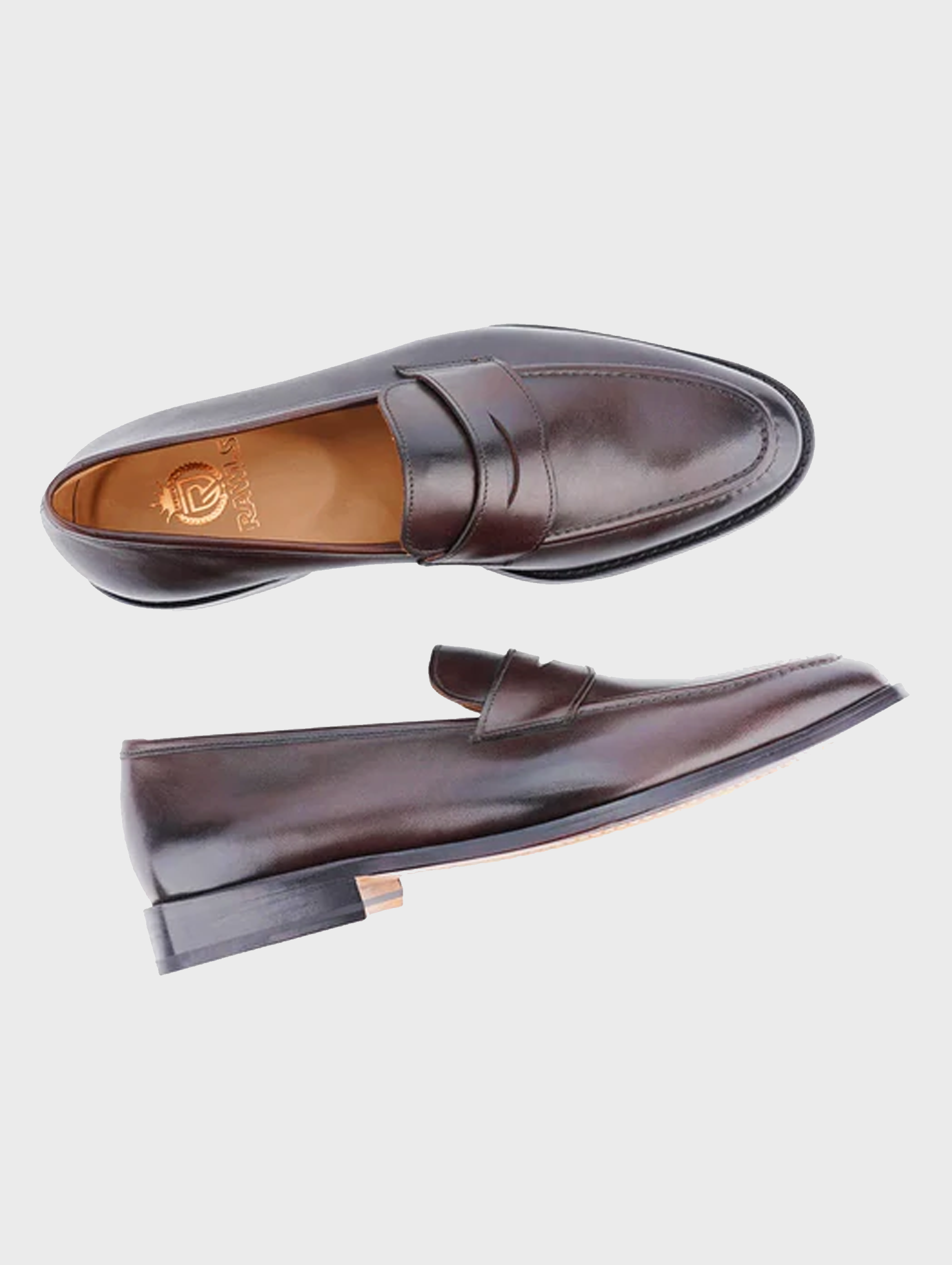 Rawls Penny Loafers Men\'s UK 9 US 10 Brown Leather Slip on Shoes Worn Once Ronny Burnished Brown Calf Slip-On Loafer main image 2